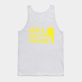 Will Belay For Beer Funny Rock Climbing Tank Top